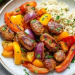 10 Minute Air Fryer Chicken Sausage and Veggies