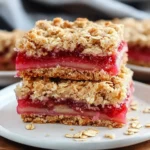 Amish Oatmeal Rhubarb Bars (with crumb topping)