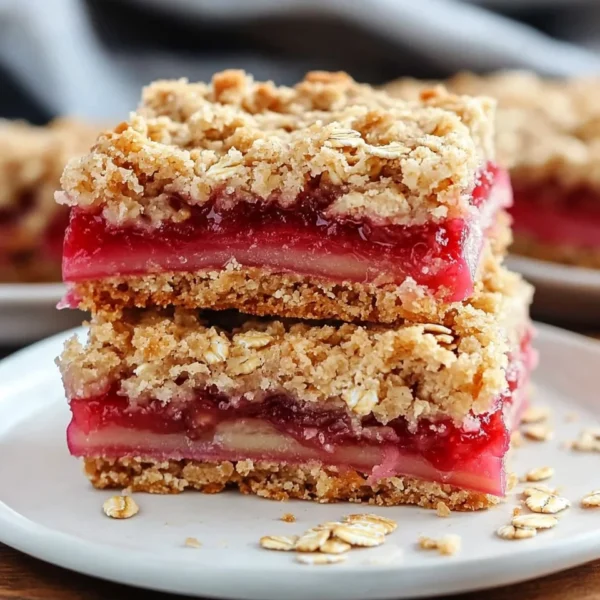 Amish Oatmeal Rhubarb Bars (with crumb topping)
