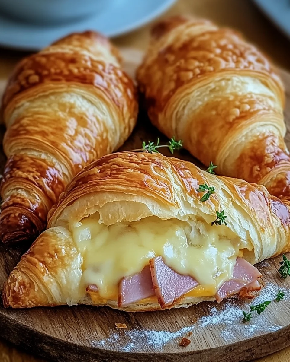 Baked Ham and Cheese Croissants 19 Baked