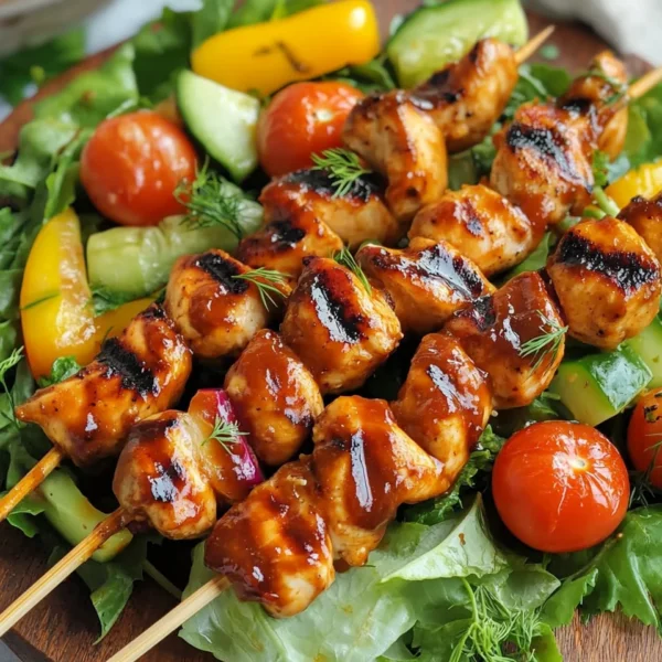 BBQ Chicken Skewer Salad