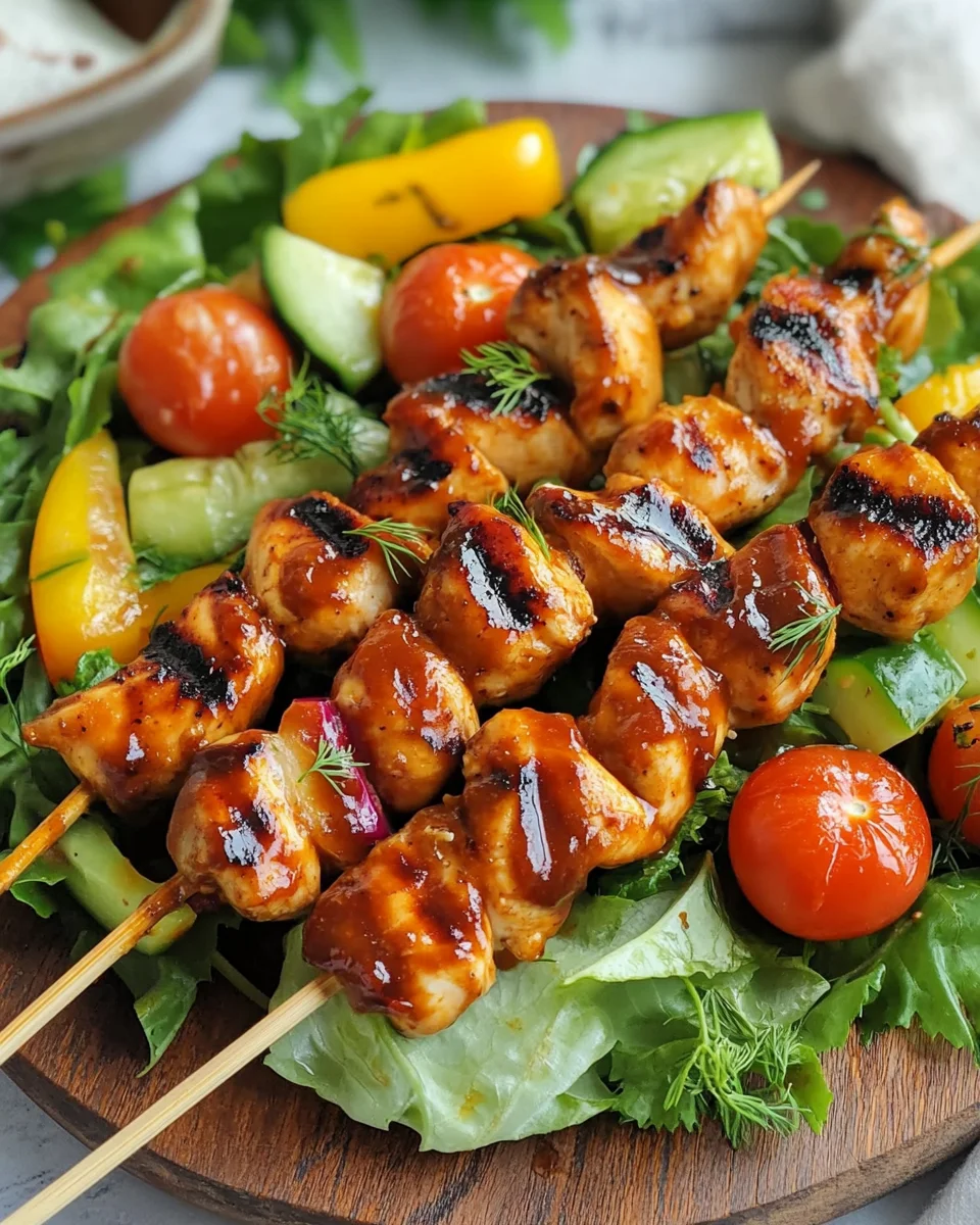 BBQ Chicken Skewer Salad