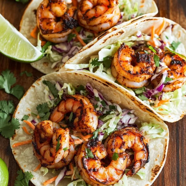 Blackened Shrimp Tacos with Slaw
