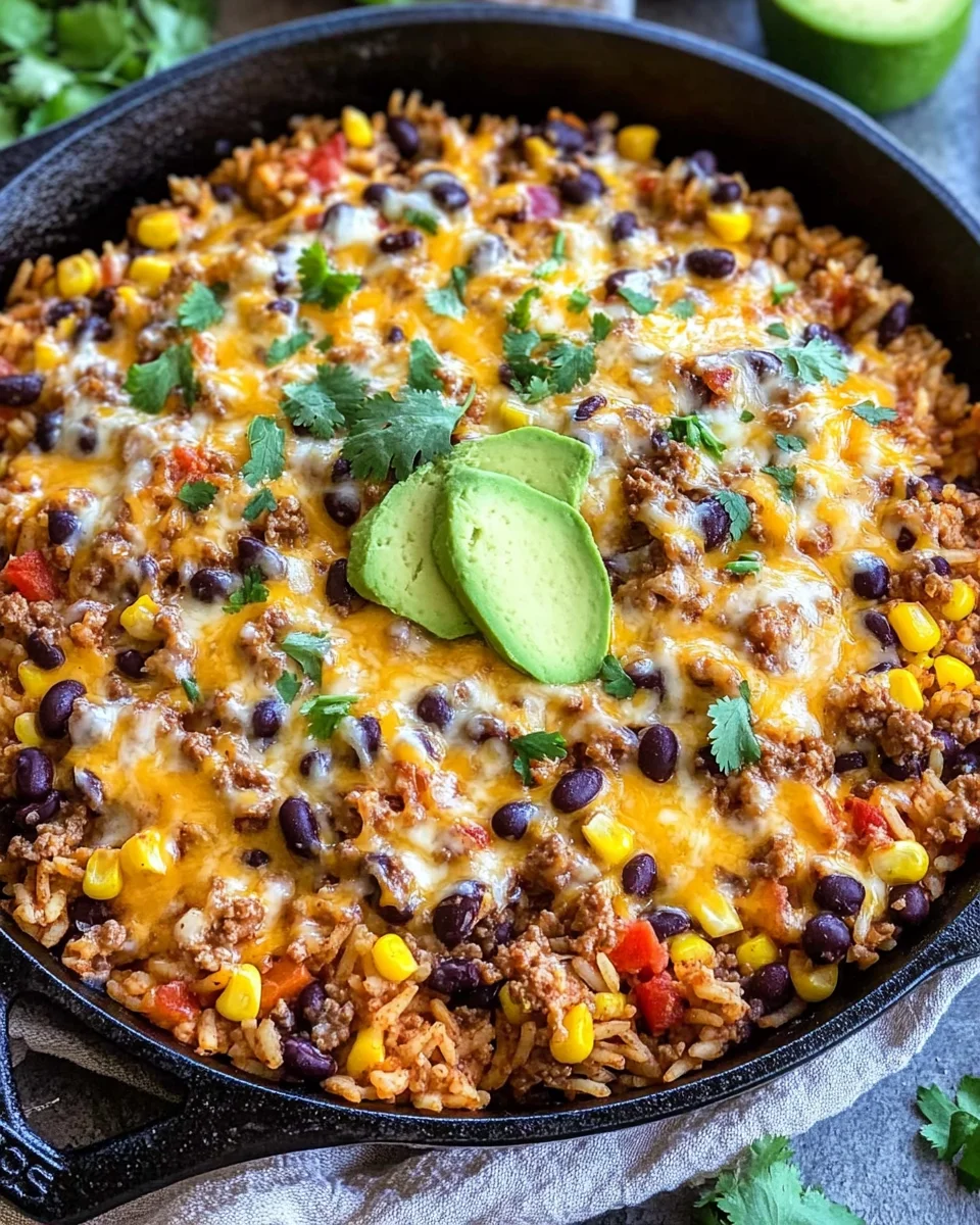 Cheesy Taco Rice Skillet