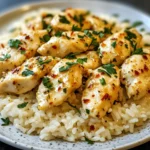 Chicken Scampi with Garlic Parmesan Rice