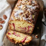 Cinnamon Streusel Rhubarb Bread