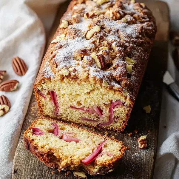 Cinnamon Streusel Rhubarb Bread