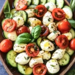 Fresh Cucumber Caprese Salad