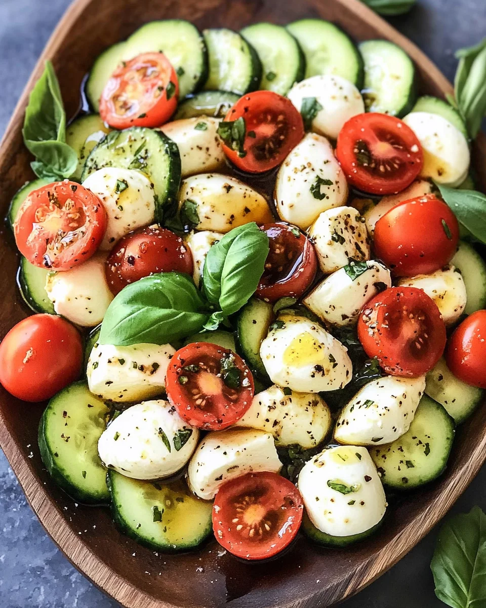 Fresh Cucumber Caprese Salad 21 Fresh Cucumber Caprese Salad