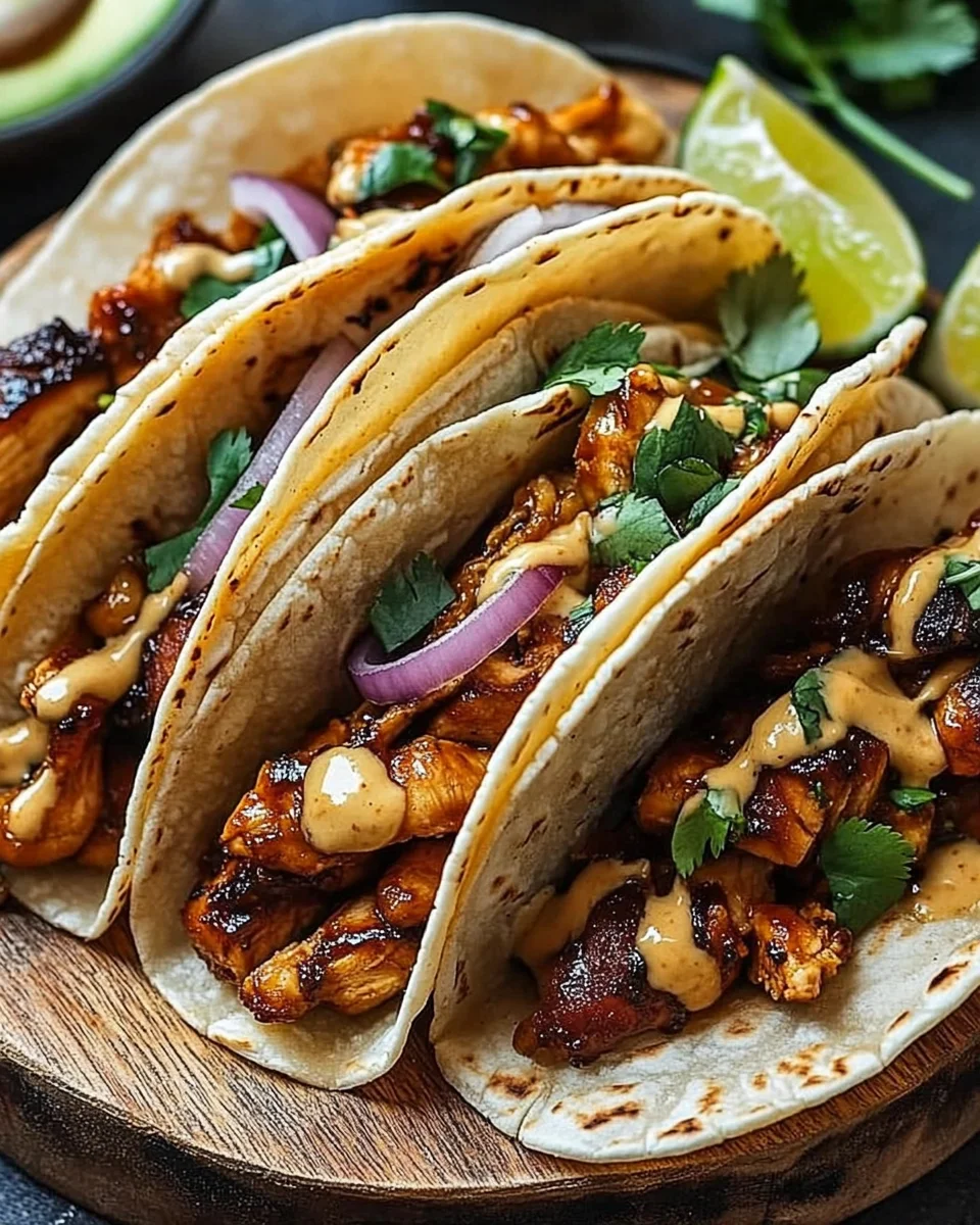 Garlic Butter Honey BBQ Chicken Tacos: Sweet, Savory & Irresistible!