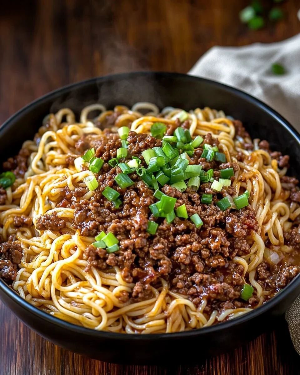 Mongolian Ground Beef Noodles
