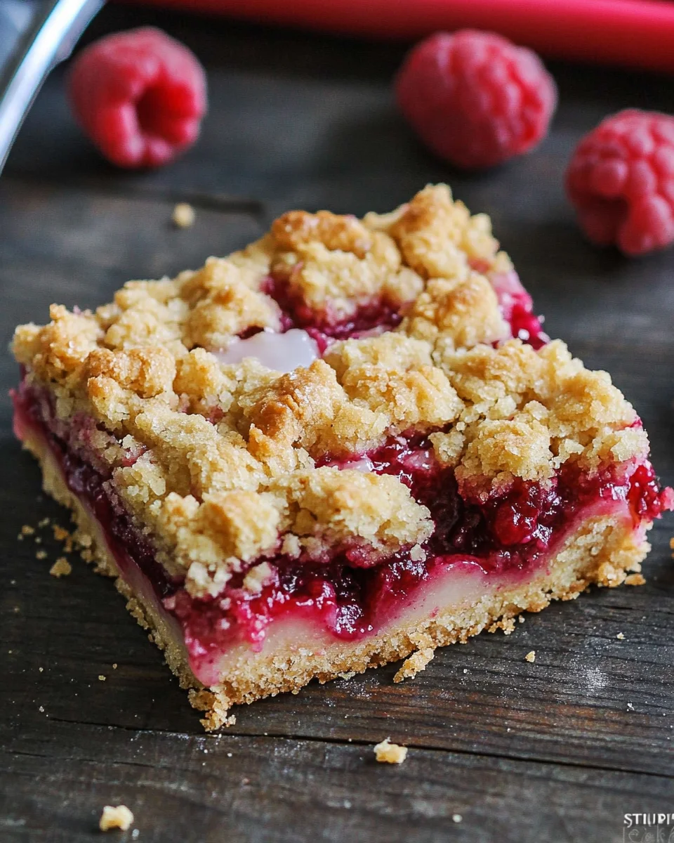Rhubarb Shortbread Streusel Bars
