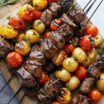 Rosemary Garlic Steak Kebabs