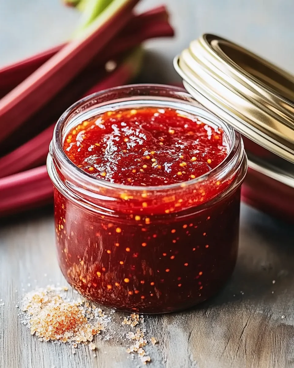 Slow Cooker Rhubarb Sweet Chili Jam