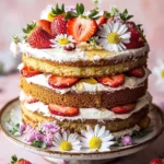 Strawberry Chamomile Naked Cake