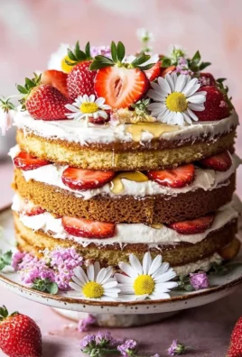 Strawberry Chamomile Naked Cake