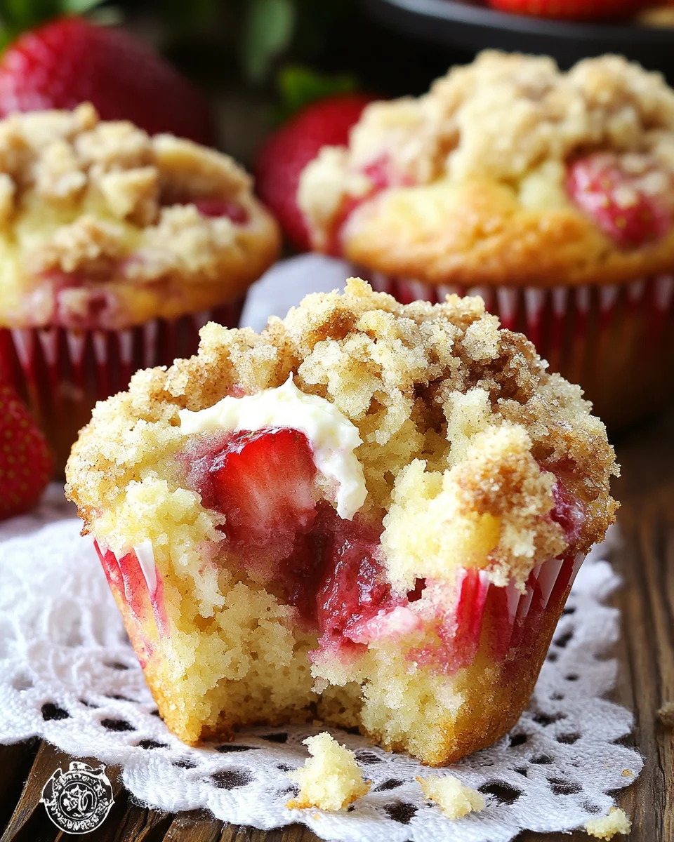 Strawberry Cream Cheese Muffins with Streusel Crumb Topping 20 Strawberry