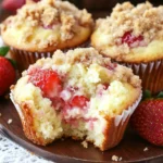Strawberry Cream Cheese Muffins with Streusel Crumb Topping
