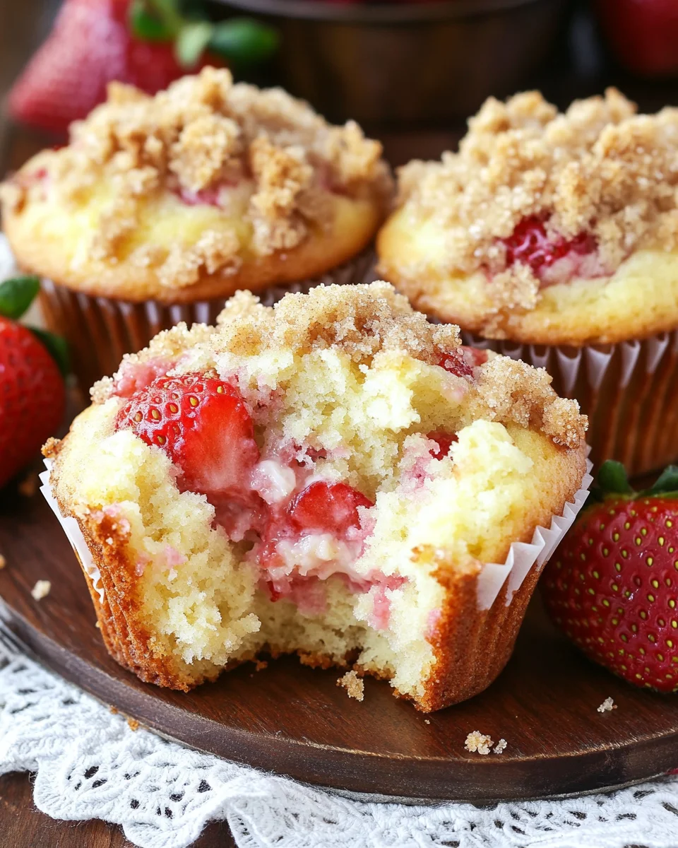 Strawberry Cream Cheese Muffins with Streusel Crumb Topping 22 Strawberry Cream Cheese Muffins with Streusel Crumb Topping