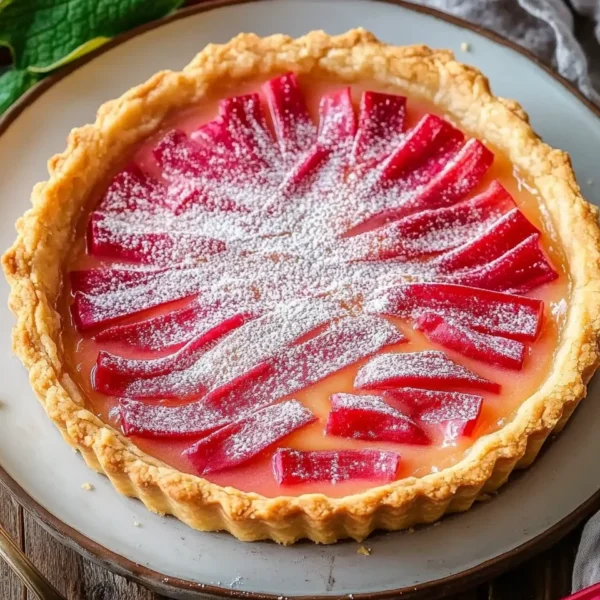 Sweet Rhubarb Custard Tart