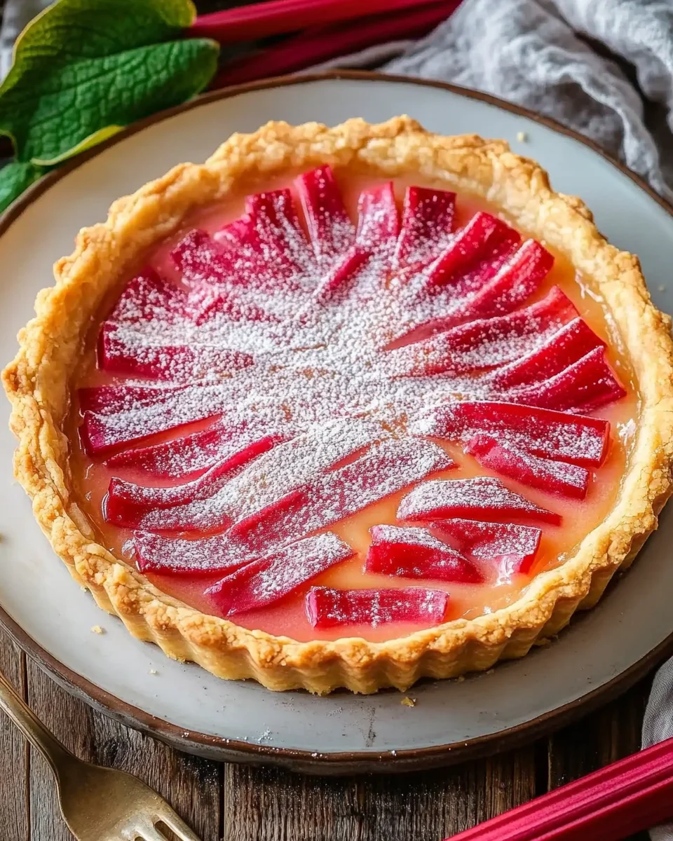 Sweet Rhubarb Custard Tart