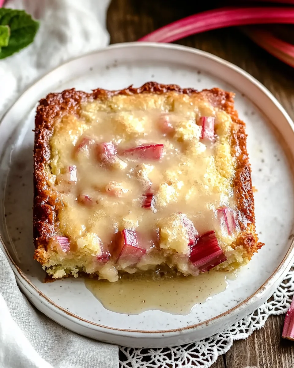 Warm Rhubarb Cake with Butter Sauce 20 Warm