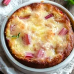 Warm Rhubarb Cake with Butter Sauce