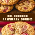 XXL Rhubarb Raspberry Cookies 23 Pinterest Hidden Image