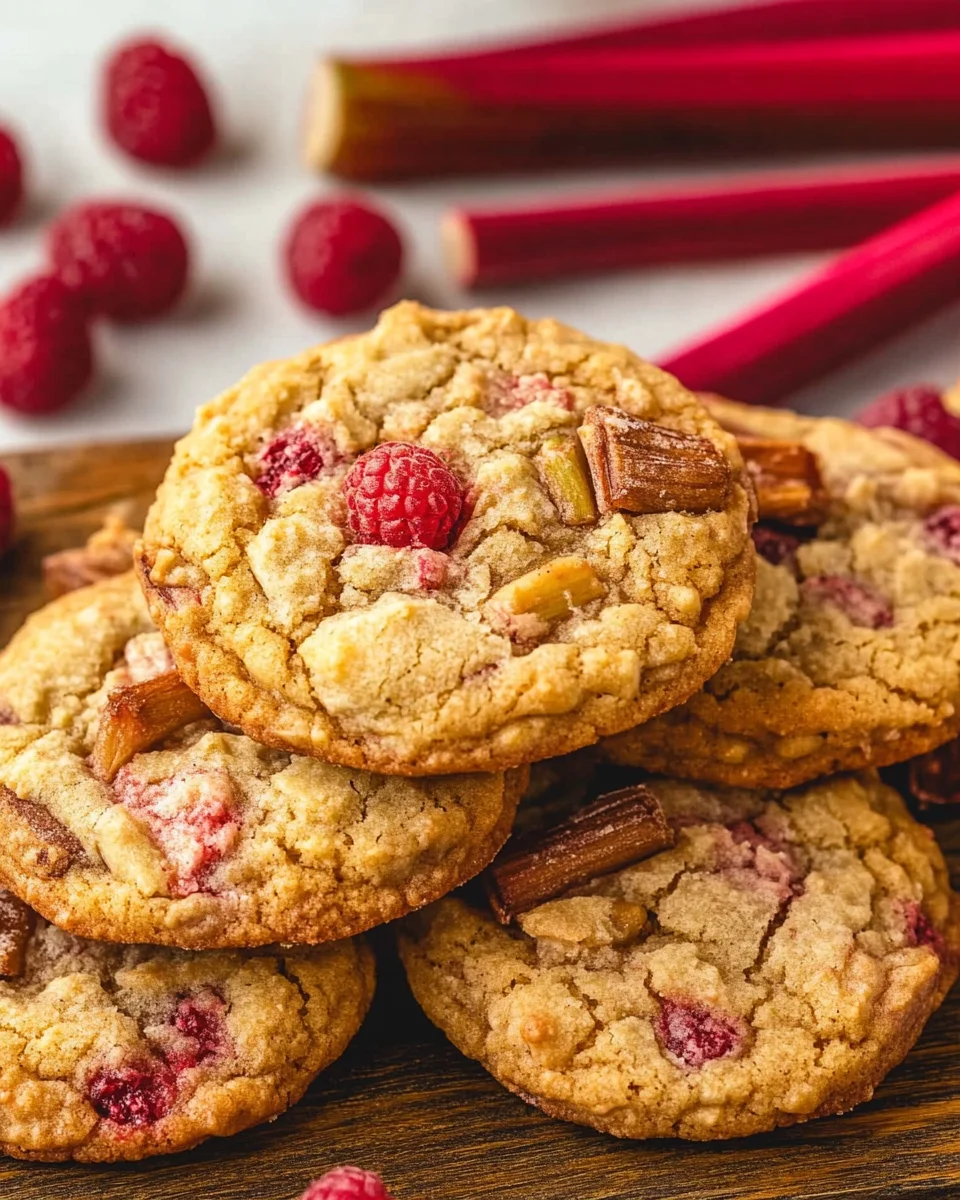 XXL Rhubarb Raspberry Cookies