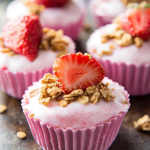 3 Ingredient Strawberry Yogurt Bites