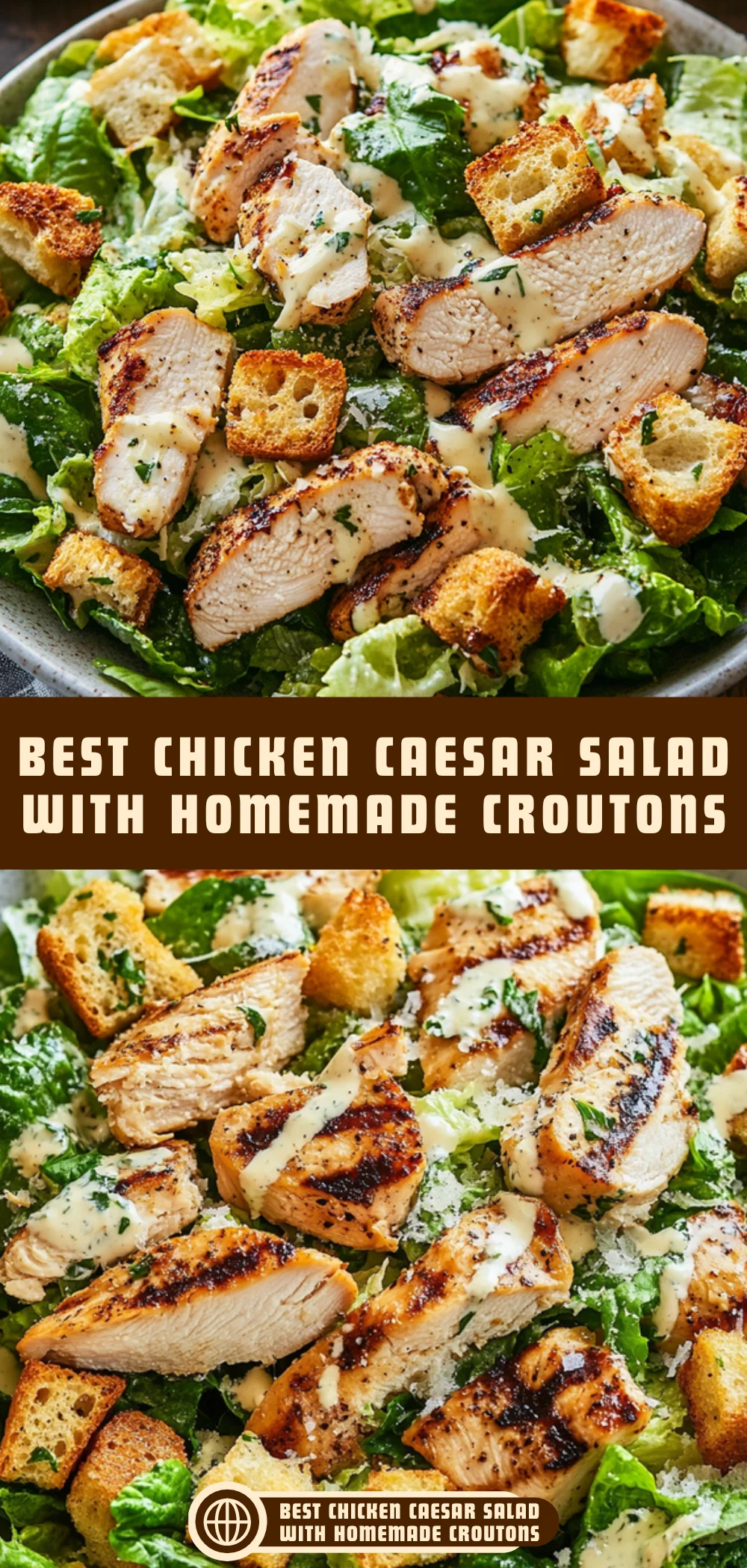 Best Chicken Caesar Salad with Homemade Croutons 24 Pinterest Hidden Image
