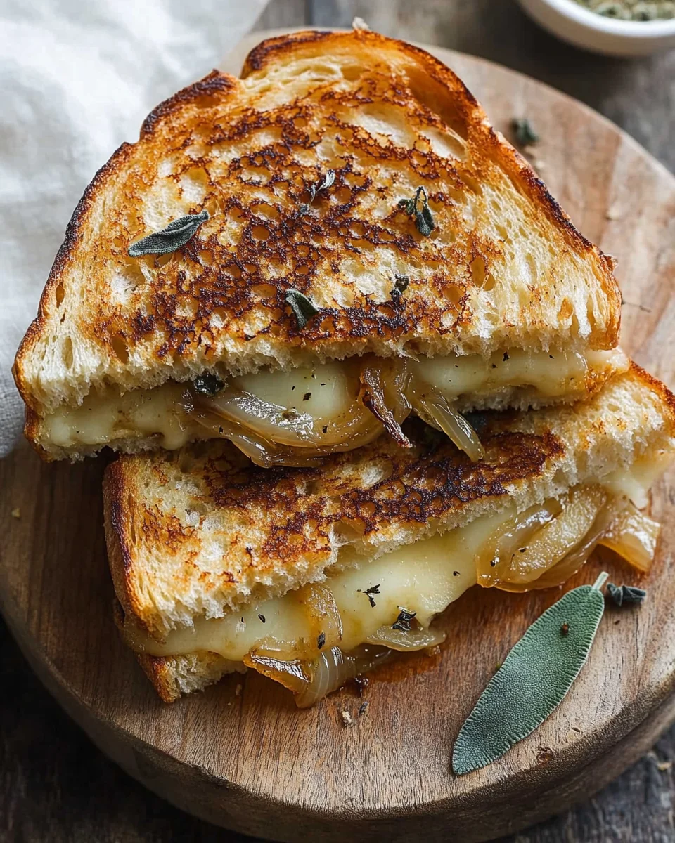 Caramelized Onion and Apple Grilled Cheese Sandwich