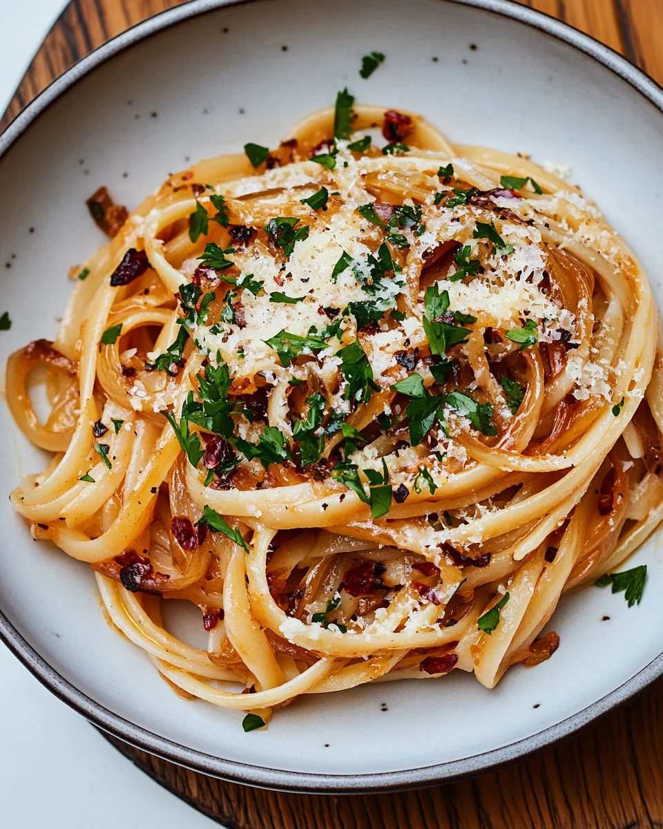 Caramelized Onion Pasta with Chili Oil: A Sweet and Spicy Flavor Bomb