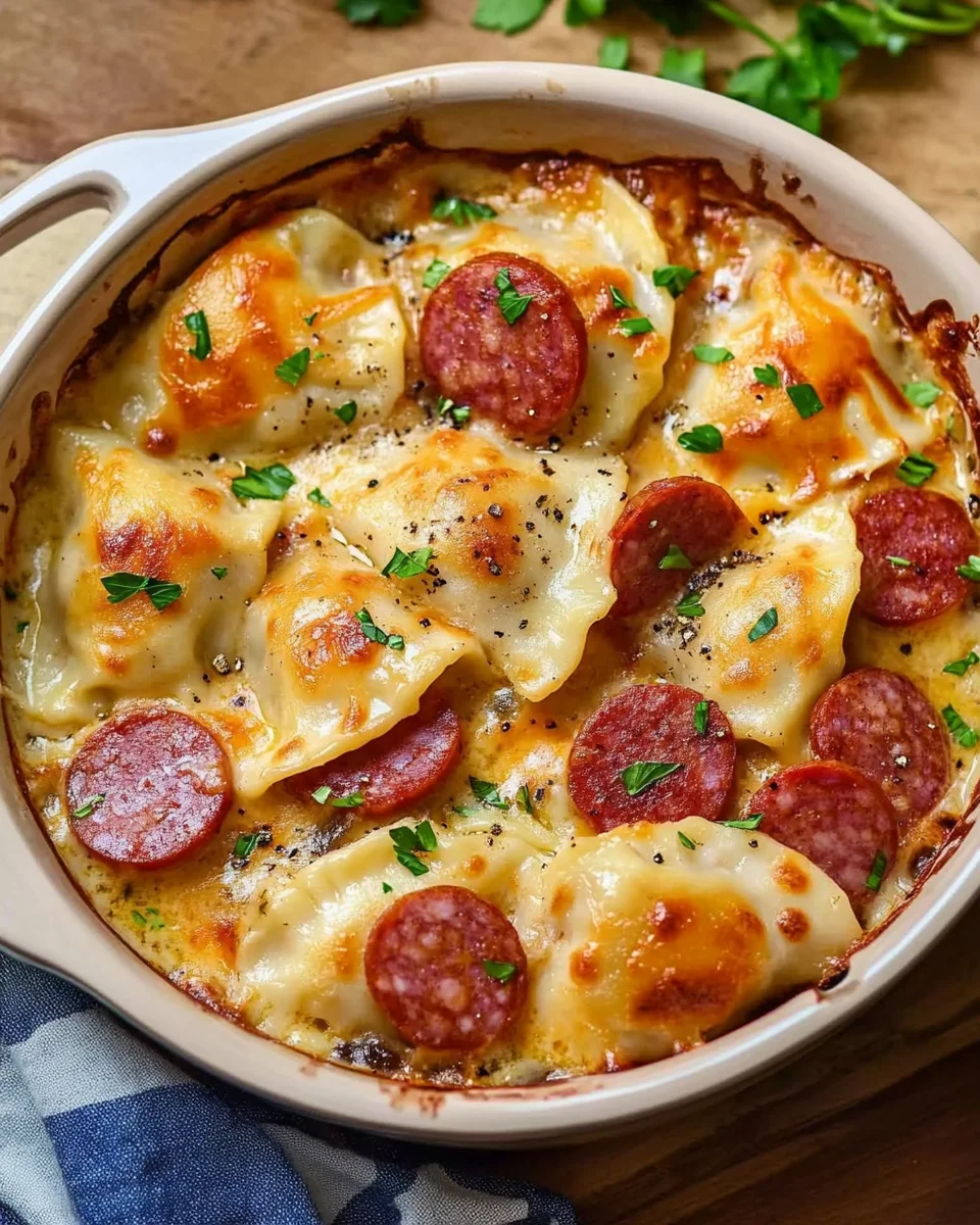 Crockpot Pierogi Casserole with Kielbasa 15 Crockpot