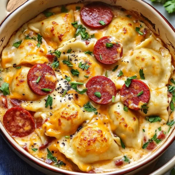 Crockpot Pierogi Casserole with Kielbasa