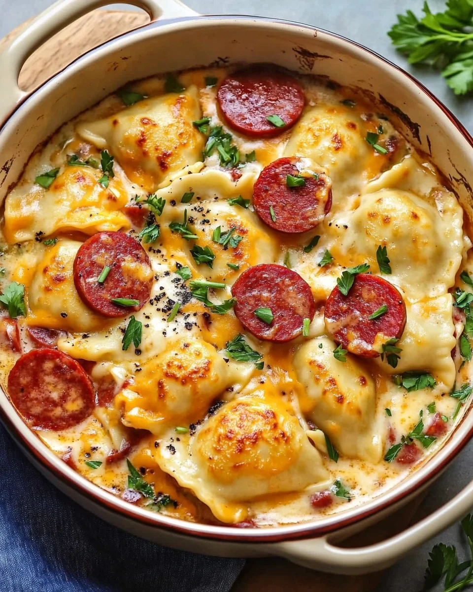 Crockpot Pierogi Casserole with Kielbasa