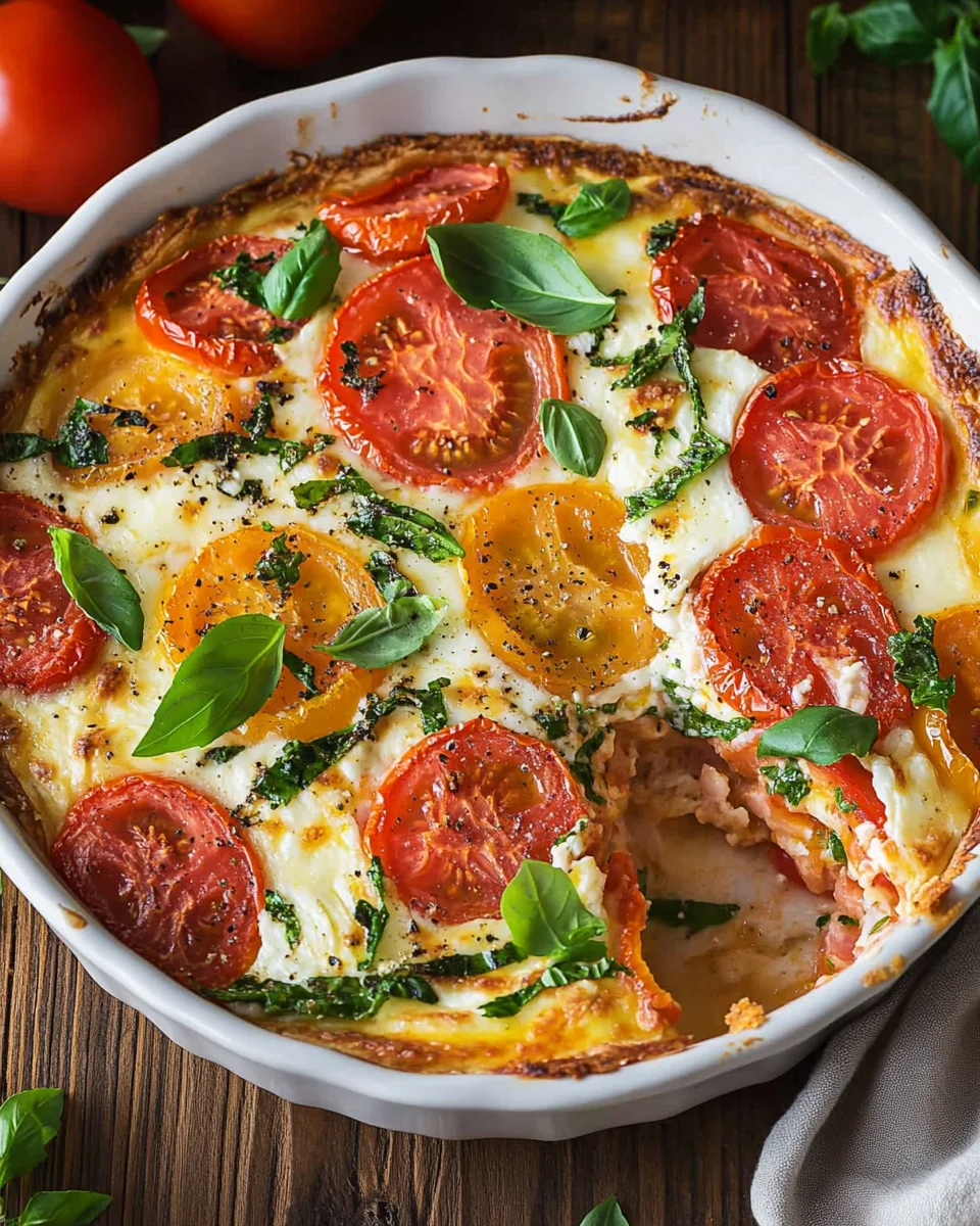 Easy Crustless Tomato Pie