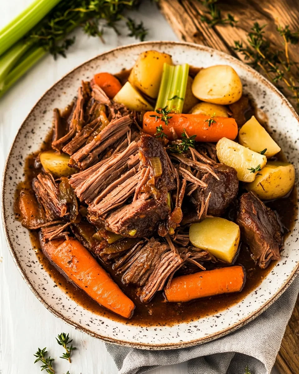 Easy Slow Cooker Pot Roast Recipe With Vegetables