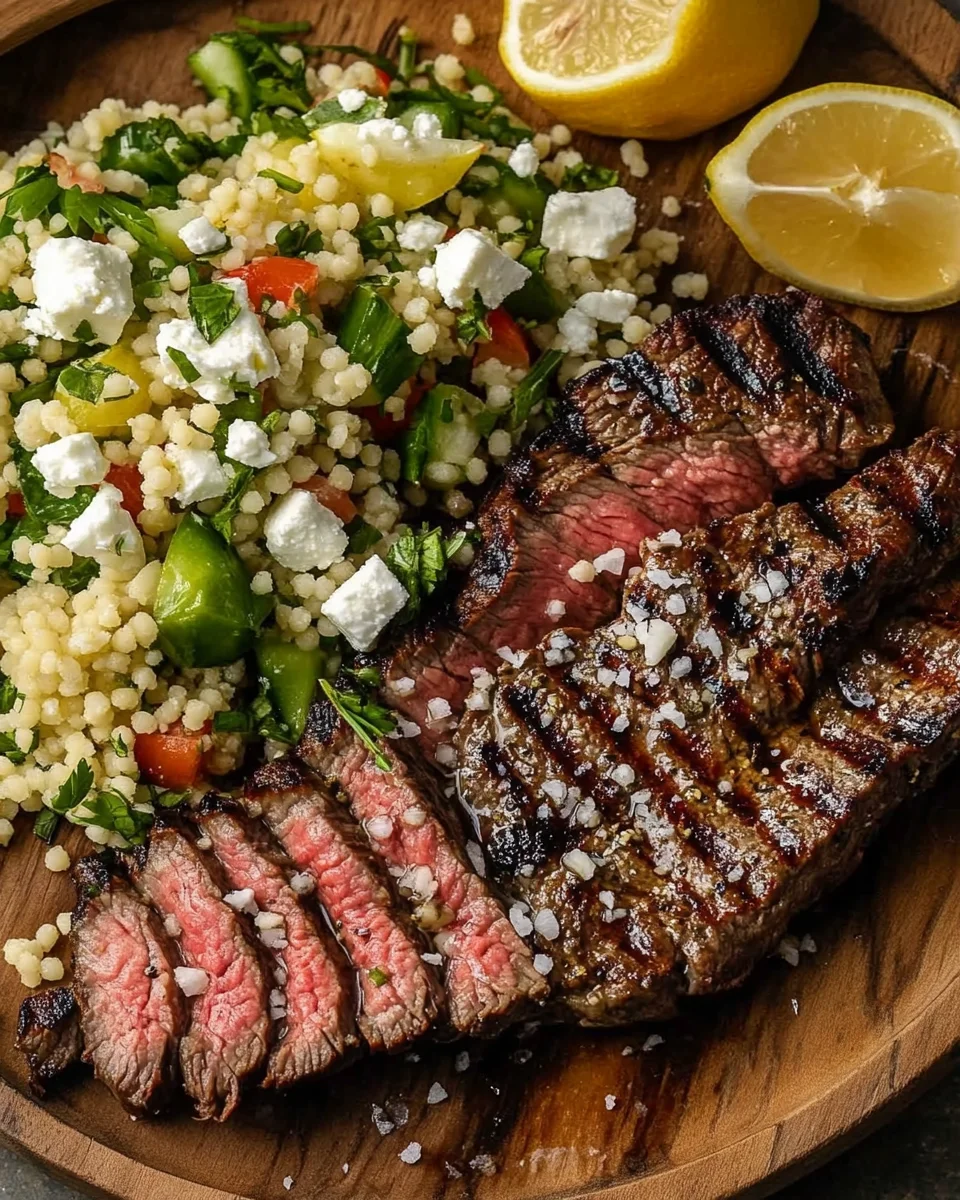 Grilled Skirt Steak with Lemon Herb Couscous Salad 23 Grilled