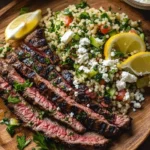 Grilled Skirt Steak with Lemon Herb Couscous Salad