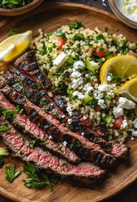 Grilled Skirt Steak with Lemon Herb Couscous Salad