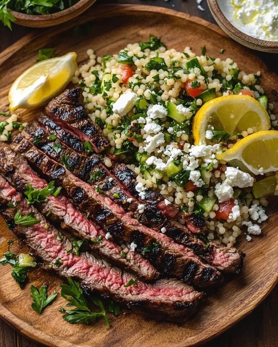 Homepage 2 Grilled Skirt Steak with Lemon Herb Couscous Salad