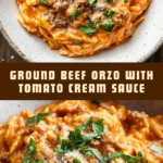 Ground Beef Orzo with Tomato Cream Sauce 18 Pinterest Hidden Image