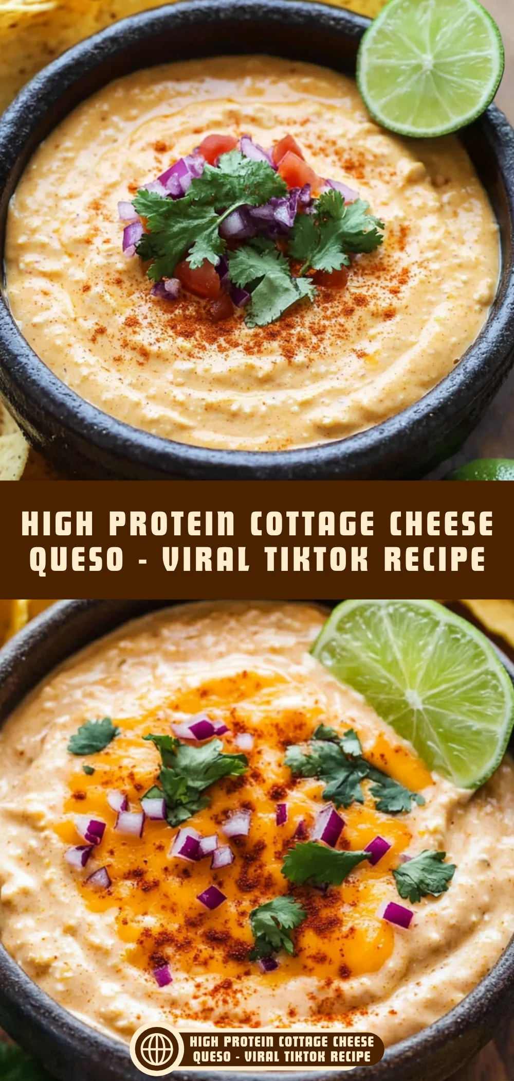 High protein Cottage Cheese Queso - Viral Tiktok recipe 12 Pinterest Hidden Image