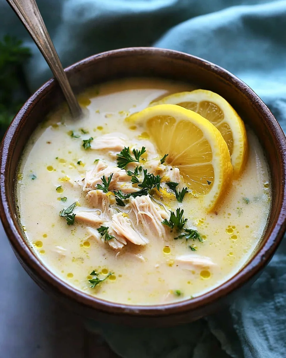 Mediterranean Lemon Chicken Soup: A Creamy, Comforting Bowl of Sunshine