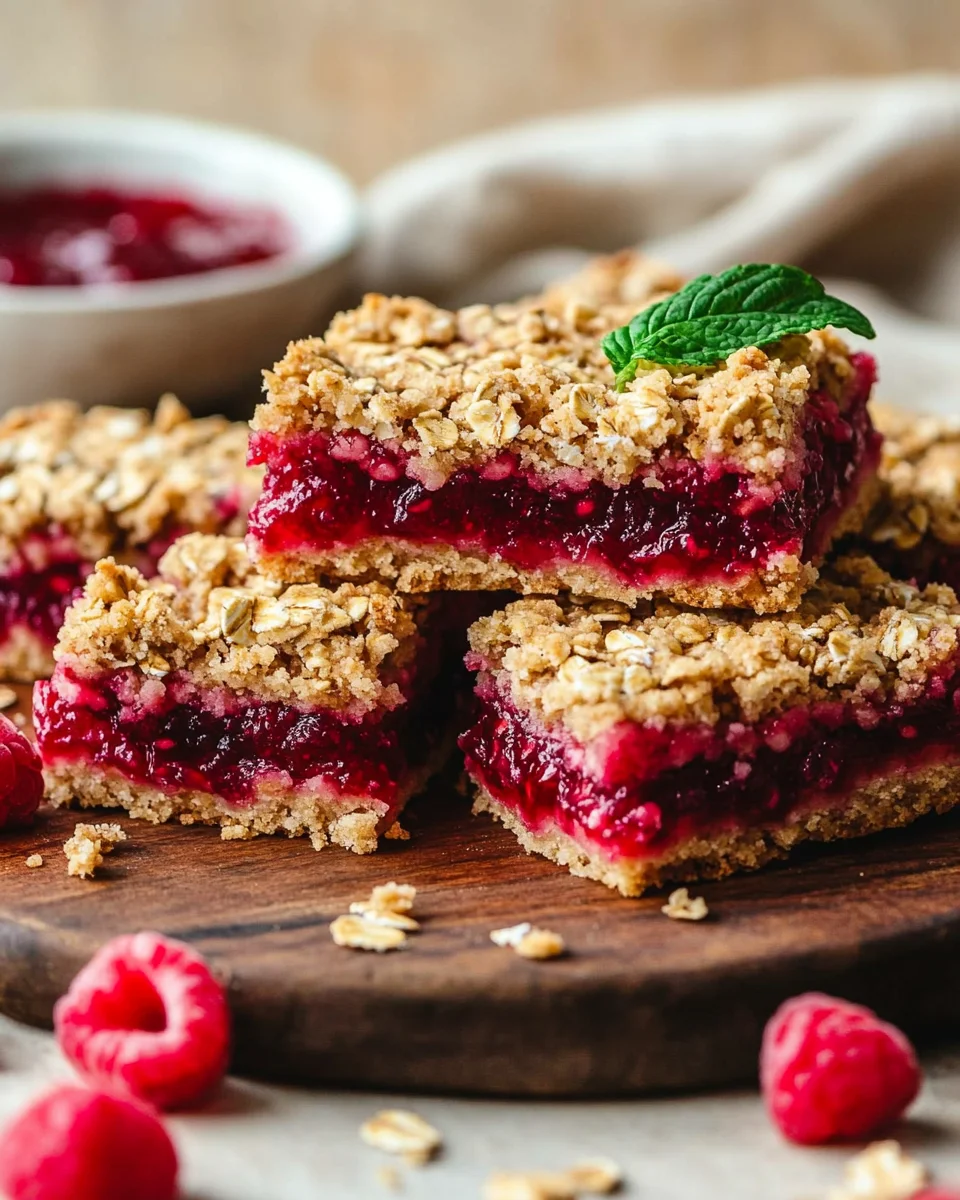 Raspberry Oatmeal Crumble Bars