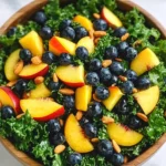 Summer Peach Blueberry Kale Salad