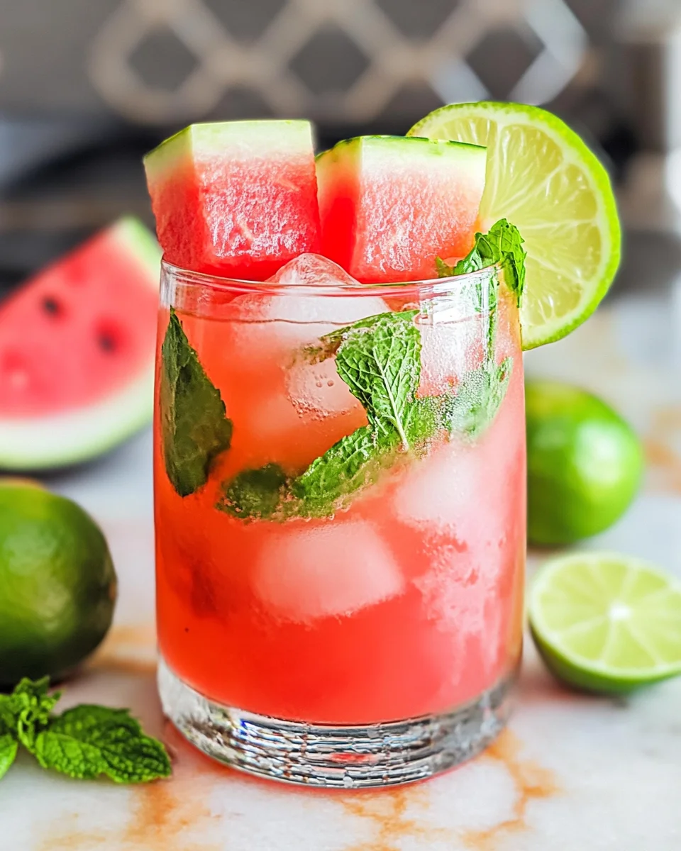 Watermelon Mint Mojito Mocktail 16 Watermelon
