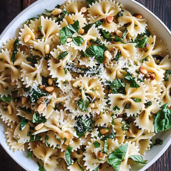 Basil Pasta with Lemon Garlic Butter Sauce
