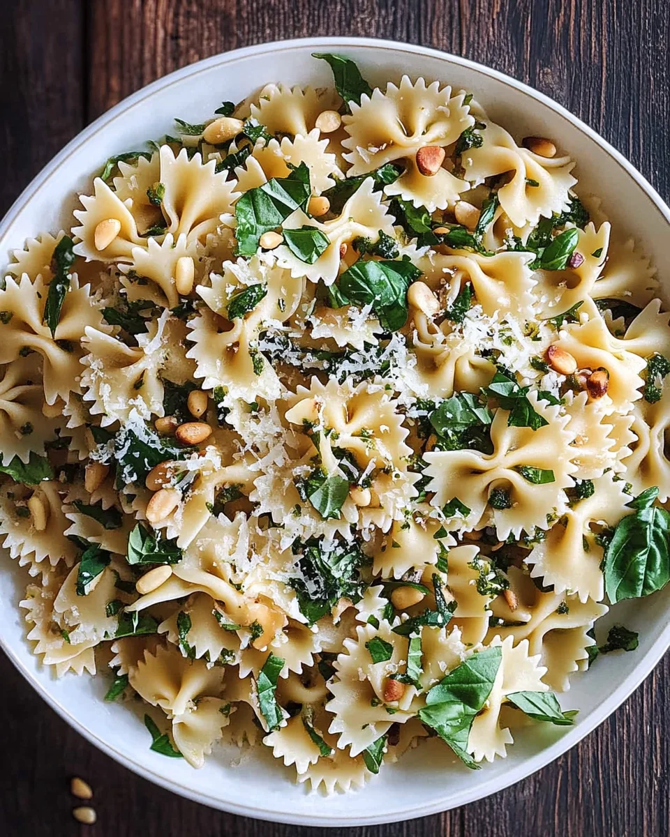 Basil Pasta with Lemon Garlic Butter Sauce